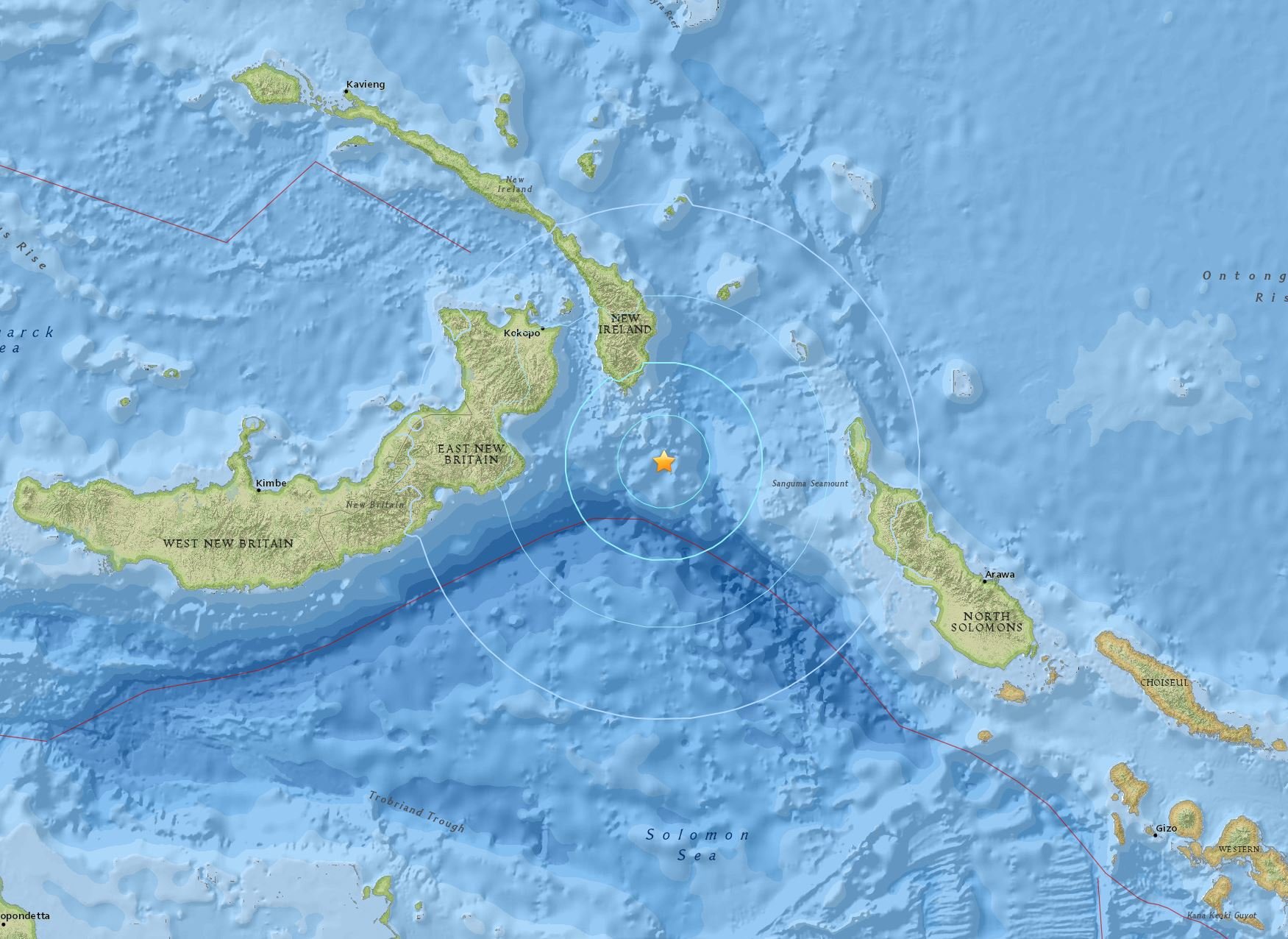 Map papau New Guinea