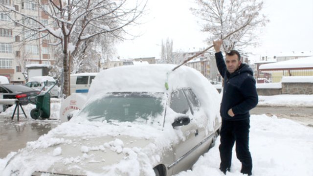 Heavy snowfall in Sivas, Turkey