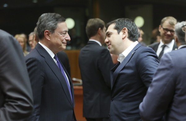 EZB-Chef Mario Draghi und der griechische Premier Tsipras