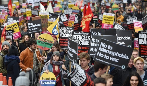 Proteste London Flüchtlingspolitik