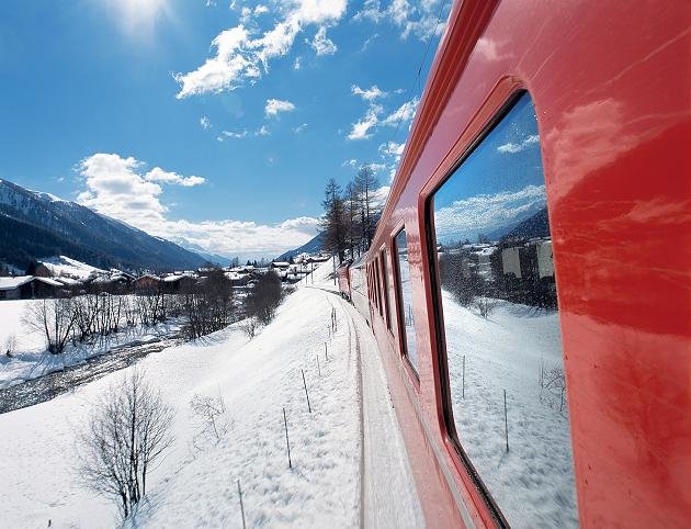 zug, bahn, winter