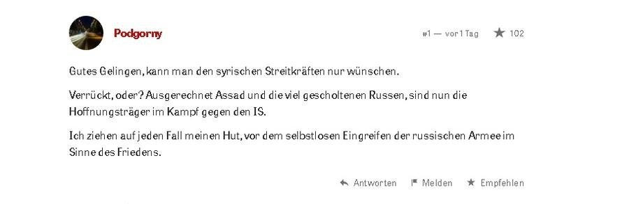 Befreiung Palmyra Zeit Kommentar 