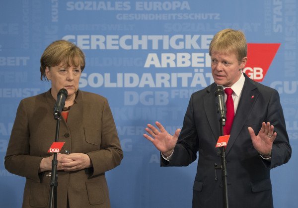 DGB-Chef Reiner Hoffmann und Bundeskanzlerin Angela Merkel