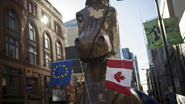 Demo gegen CETA in Ontario, Kanada