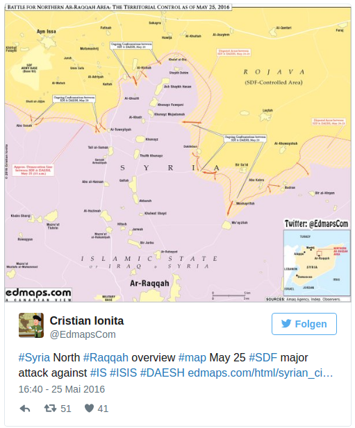 Landkarte Rakka Nordsyrien