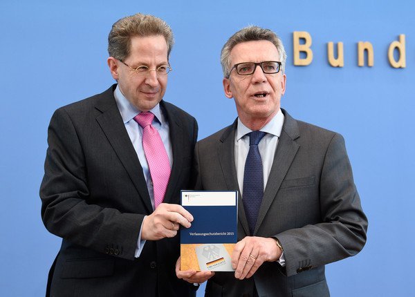 Bundesinnenminister Thomas de Maiziere und Verfassungsschutzpräsident Hans-Georg Maaßen 