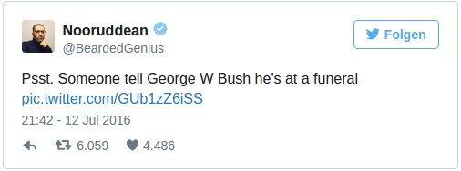 Tweet Bush Trauerfeier