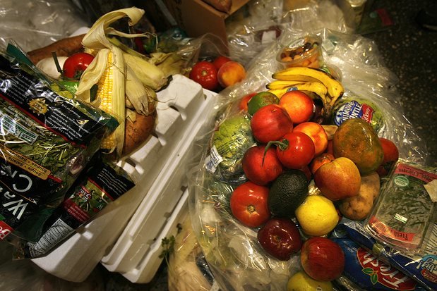 weggeworfenes Obst und Gemüse,Verschwendung Lebensmittel