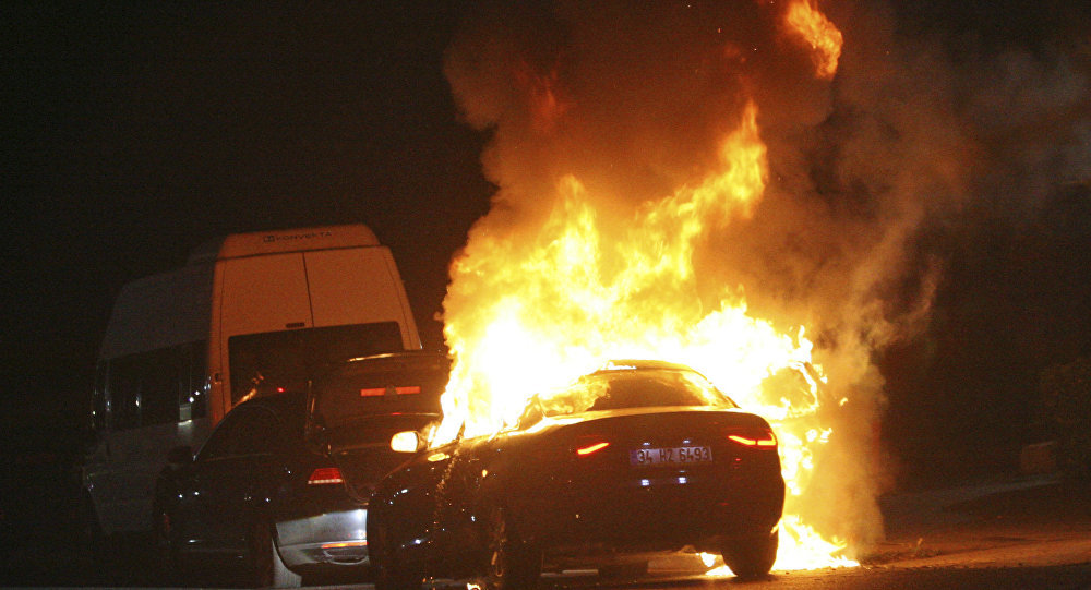 Car burn fire