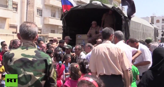 russischer hilfskonvoi hama syrien