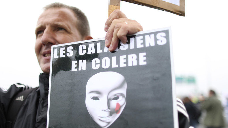 Protest gegen Flüchtlinge Frankreich, Protest gegen Flüchtlingscamp Calais