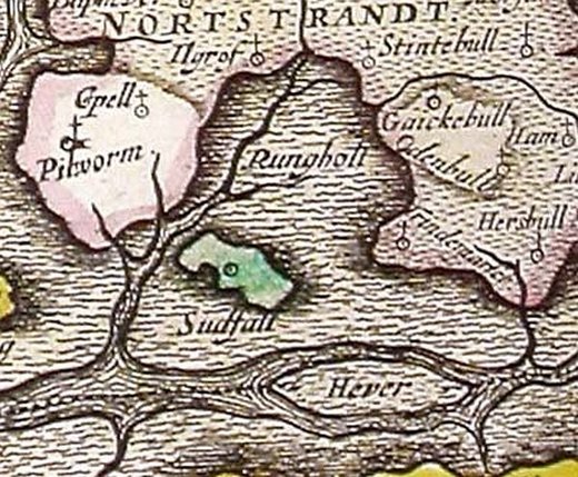 1362 riss die Flut eine hufeisenförmige Bucht in die Insel Nordstrand.