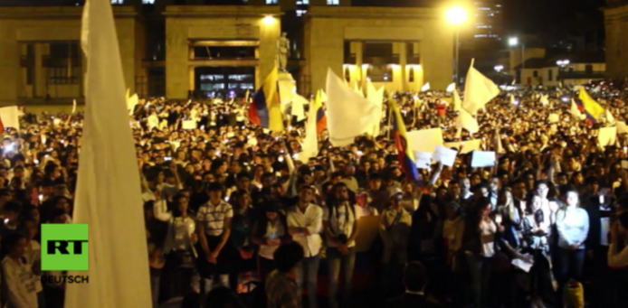 Friedensdemonstration Kolumbien Bogota 2016