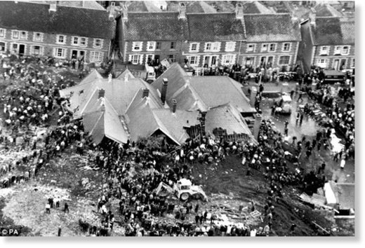 The aftermath of the disaster Aberfan 