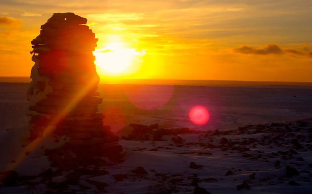 Sonnenaufgang Nunavut-Territorium Kanada