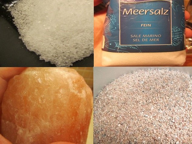 Salzarten,verschiedene Arten Salz,Salzsorten