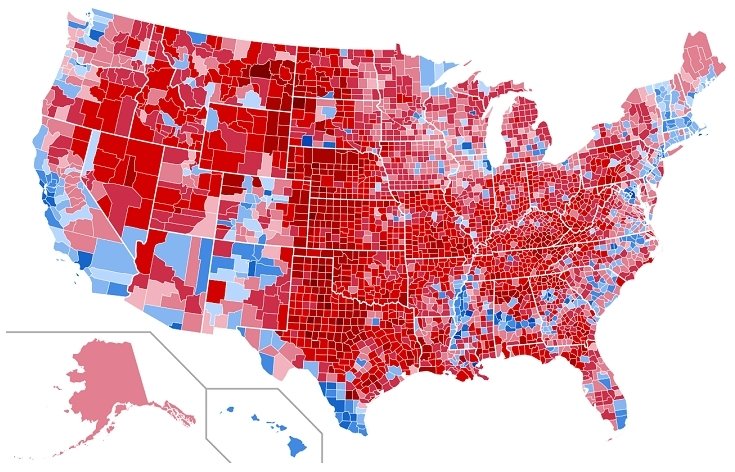 USA Karte,Wahlkarte USA