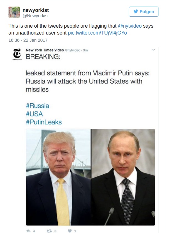 Fake News Tweet New York Times