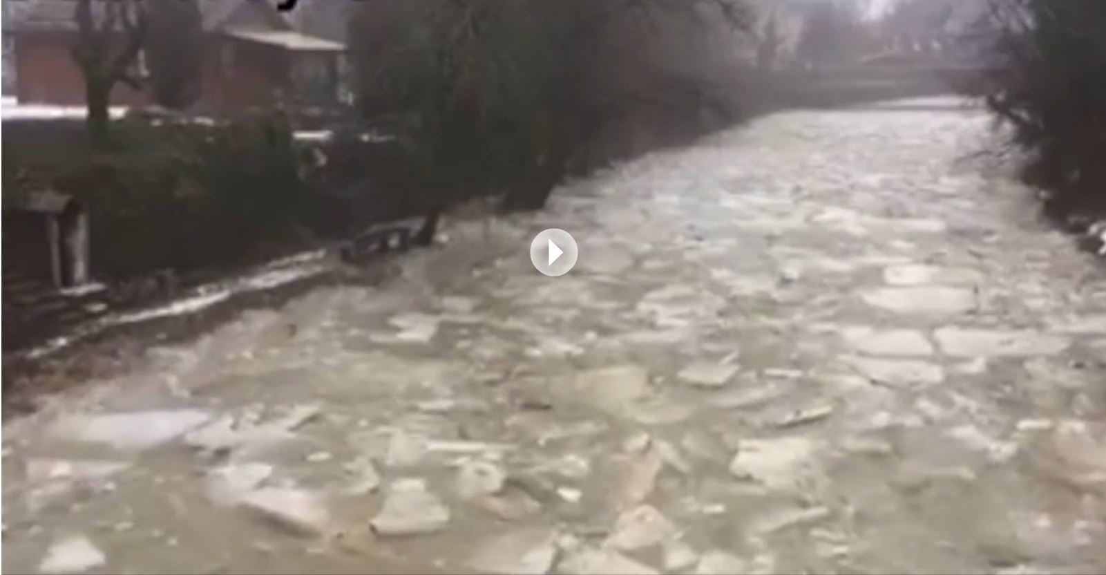 Eisschollen-Flut in der Zulg Januar 2017