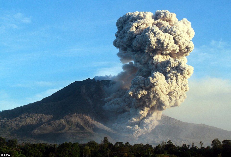 Indonesian volcano Mount Sinabung 