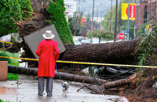 Bis zur Hälfte aller Schnell- und Landstraßen im Umkreis von Los Angeles waren zeitweise gesperrt und rund 100.000 Menschen ohne Strom.