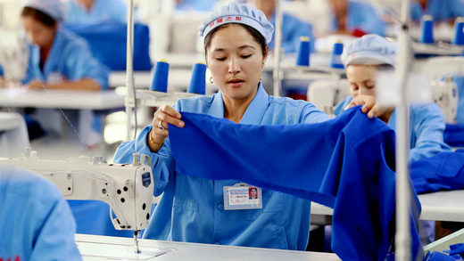 Chinese clothing factory worker