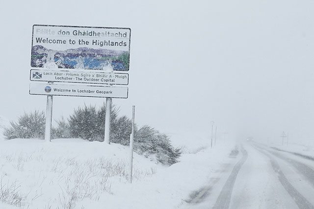 Schneesturm Schottland