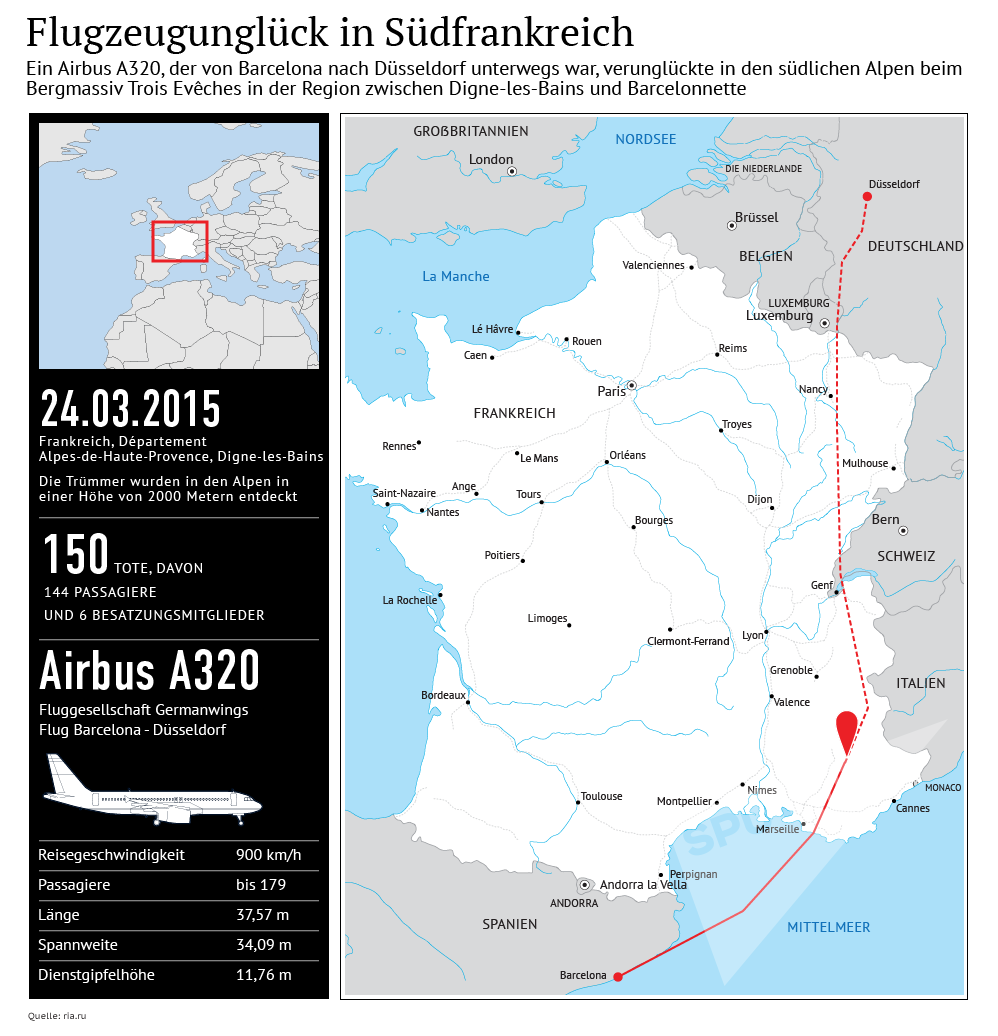 Klicken um zu vergrößern Germanwings Flugzeugunglück Südfrankreich