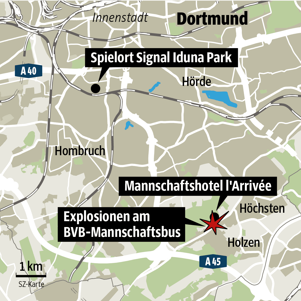 Anschlags-Ort BVB-Bus Dortmund