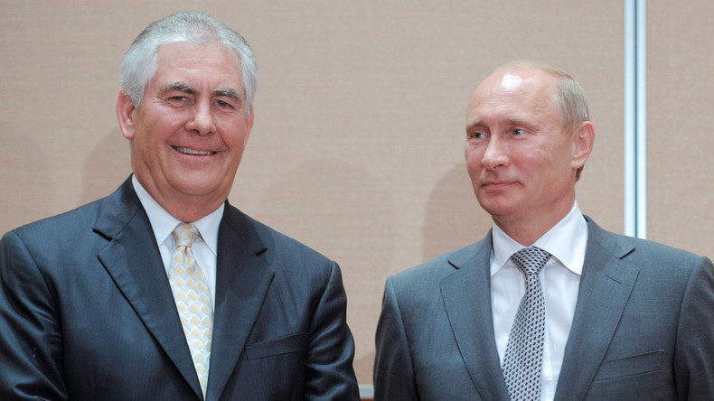 Wladimir Putin und Exxon-Chef Rex Tillerson