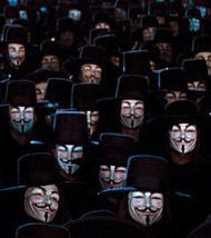 Fawkes masks in theater