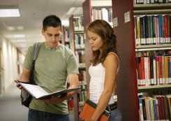 students,library,boy,girl