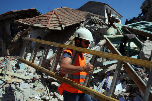Schäden auf Lesbos nach dem Erdbeben vom vergangenen Montag. 