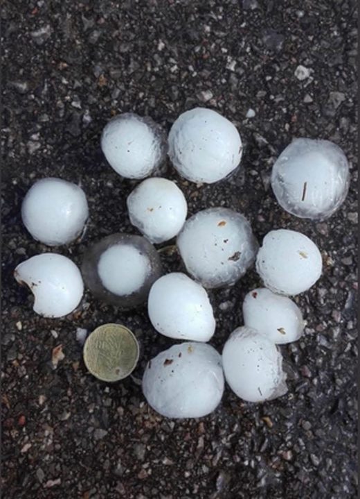 Hailstones after the storm in Northern Spain