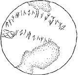 Abschrift der Runen auf dem Silberbecher aus Issyk (Skyten)