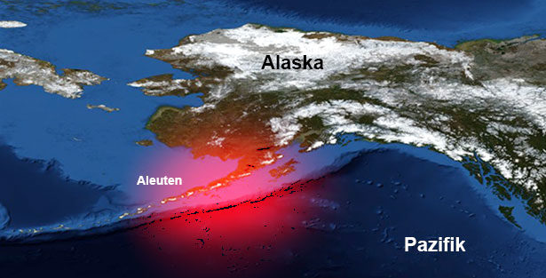 Ein neuentdeckter Bruch im Untergrund signalisiert erhöhte Tsunamigefahr im Nordpazifik