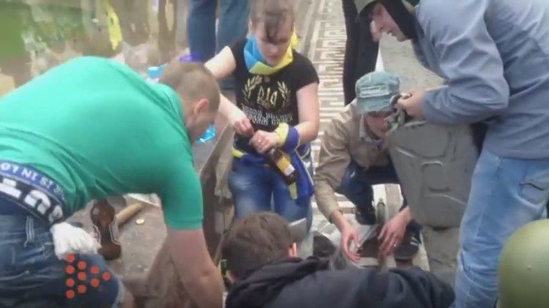 Maidan-Nationalisten Straßenkampf Odessa