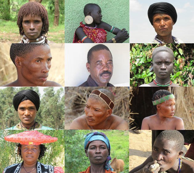 unterschiedliche Hautfarben in Afrika