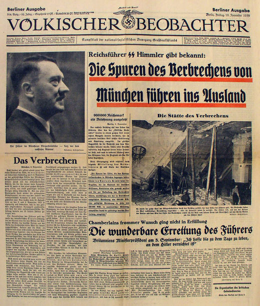 Titelseite der NS-Tageszeitung 