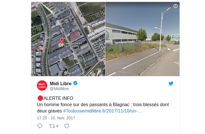 Tweet Franzose fährt drei chinesische Schüler an