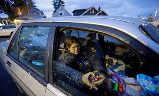 Obdachlose USA wohnen in Auto