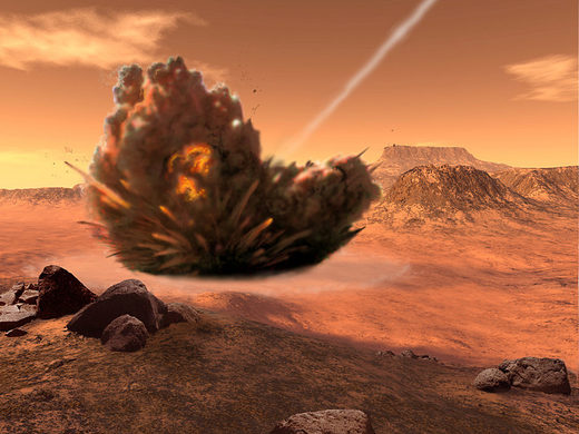Comets and asteroids shower Mars with organics