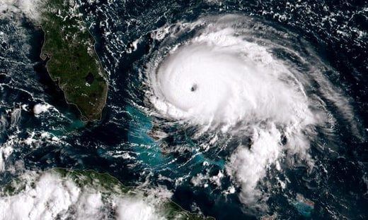Hurricane Dorian tracks towards the Florida coast
