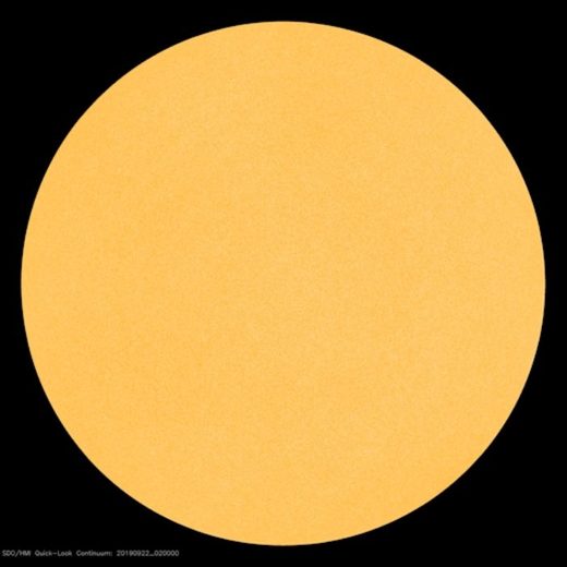 The sun on Sept. 22, 2019--as blank as a billiard ball