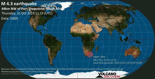 Bewegte Woche: Erdbeben suchten Südafrika und die Philippinen heim plus kosmische Nahbegegnung an Halloween