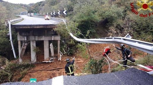 autobahnbrücke eingestürzt, italien