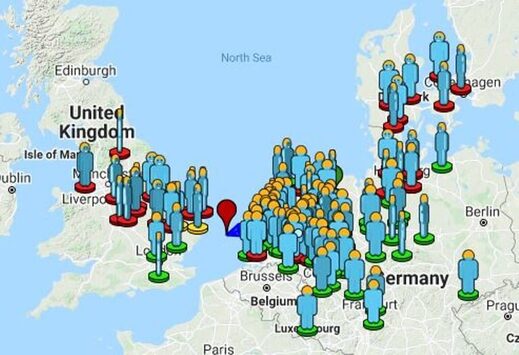 Event 5282-2020 observers map