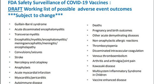 Adverse effect of the Pfizer vaccine