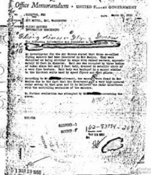 FBI-Dokument zu Roswell