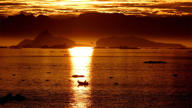 Verfrühter Sonnenaufgang Grönland